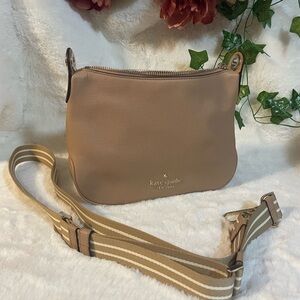 Kate Spade Tan Leather Crossbody Bag with Adjustable Strap